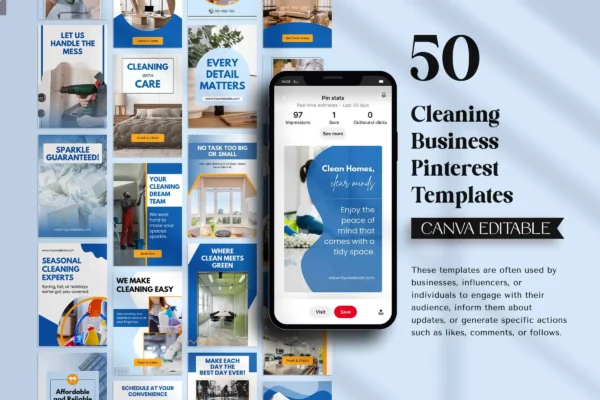 Cleaning Business Pinterest Templates Feature Images 8 Cleaning business pinterest pins templates - image 8