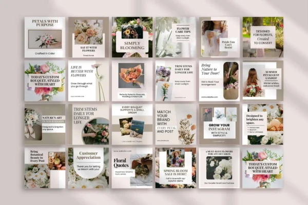 Flower Instagram Template Fb 139 Feature Images 10 Free flower instagram canva social media templates - image 10