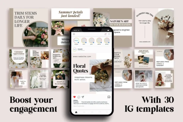Flower Instagram Template Fb 139 Feature Images 3 Free flower instagram canva social media templates - image 3