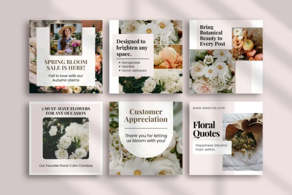Flower Instagram Template Fb 139 Feature Images 5 Free flower instagram canva social media templates - image 5