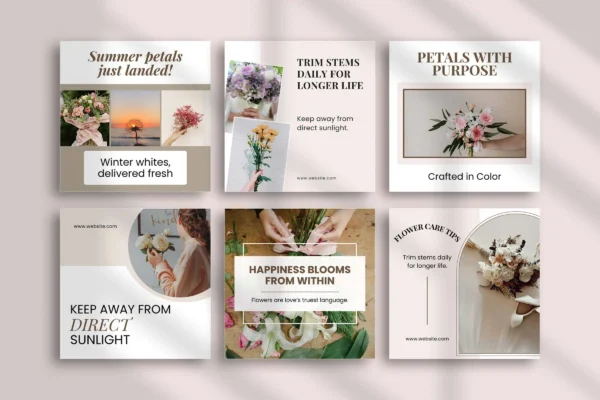 Flower Instagram Template Fb 139 Feature Images 6 Free flower instagram canva social media templates - image 6