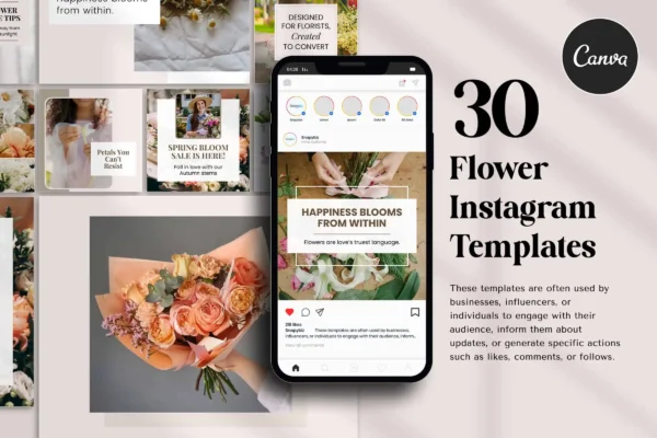 Flower Instagram Template Fb 139 Feature Images 8 Free flower instagram canva social media templates - image 8