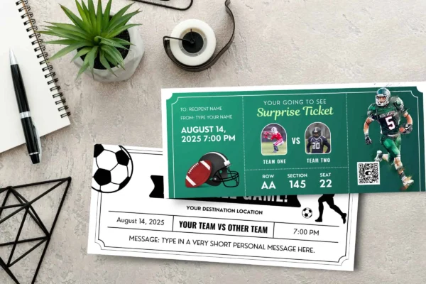 Football Ticket Template Feature Image 2 Football ticket canva editable template - image 2