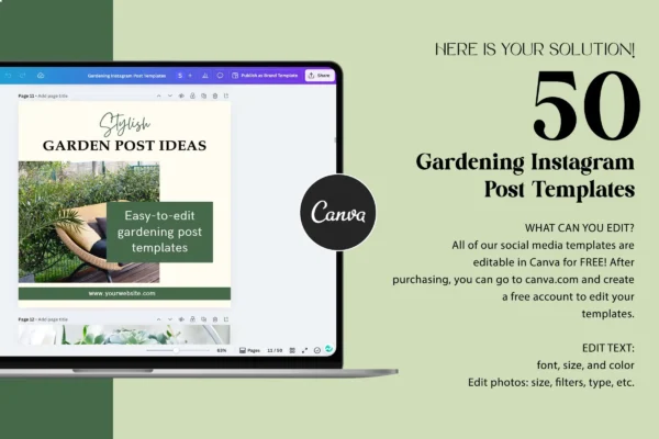 Gardening Instagram Post Templates Feature Images 2 Gardening instagram editable canva post templates - image 2