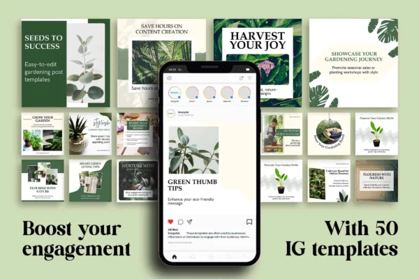 Gardening Instagram Post Templates Feature Images 3 Gardening instagram editable canva post templates - image 3