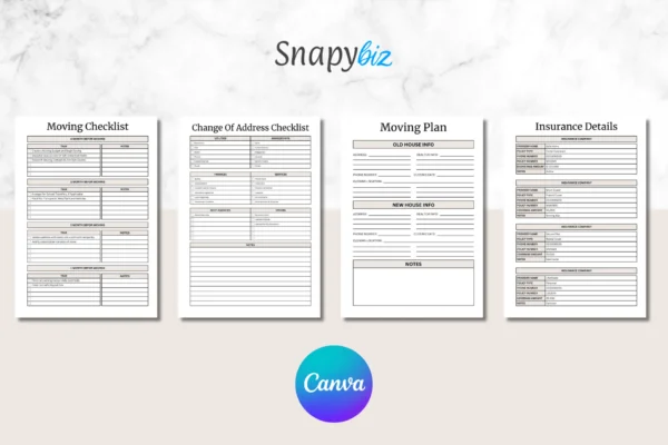 Moving Planner Feature Image 2 Canva moving checklist, printable planner pdf - image 2