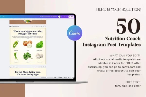 Nutrition Coach Instagram Post Templates Feature Images 2 Nutrition coach instagram post templates - image 2