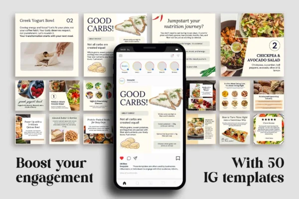 Nutrition Coach Instagram Post Templates Feature Images 3 Nutrition coach instagram post templates - image 3