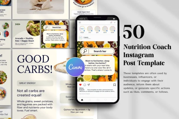 Nutrition Coach Instagram Post Templates Feature Images 8 Nutrition coach instagram post templates - image 8