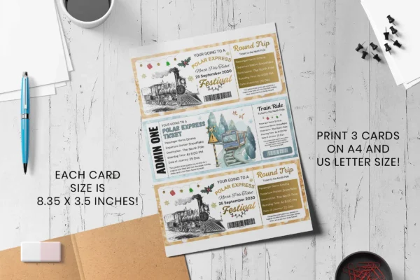 Polar Express Ticket Feature Images 4 Personalized polar express ticket, canva editable template - image 4