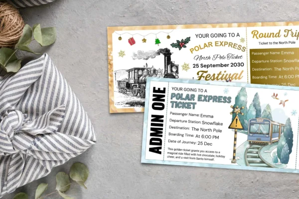 Polar Express Ticket Feature Images 7 Personalized polar express ticket, canva editable template - image 7