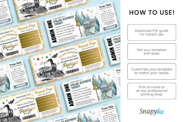 Polar Express Ticket Feature Images 8 Personalized polar express ticket, canva editable template - image 8