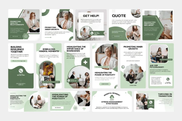 Psychologist Social Media Template Bundle Feature Images 2 Psychology social media canva template bundle - image 2