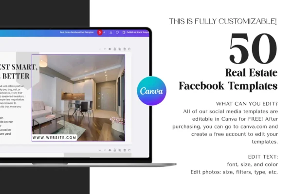 Real Estate Facebook Templates Feature Images 2 Real estate facebook canva post editable template - image 2