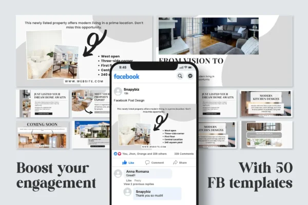 Real Estate Facebook Templates Feature Images 3 Real estate facebook canva post editable template - image 3