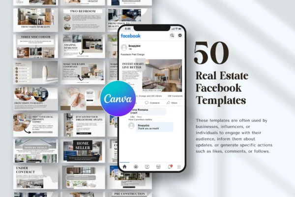 Real Estate Facebook Templates Feature Images 8 Real estate facebook canva post editable template - image 8