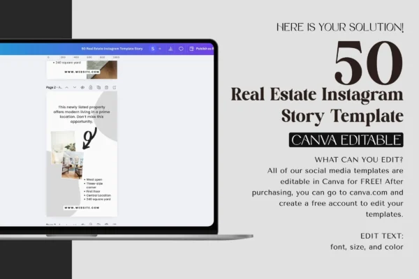 Real Estate Instagram Post Template Feature Images 2 Real estate instagram canva story editable template - image 2