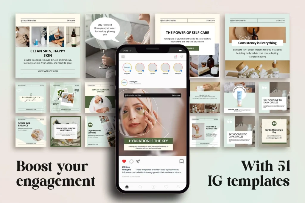 Skincare Instagram Canva Post Editable Templates Skincare Instagram Canva Post Editable Templates
