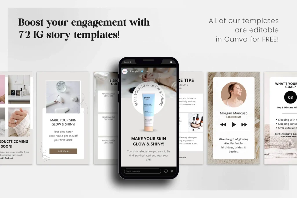 Skincare Esthetician Canva Instagram Story Template Skincare Esthetician Canva Instagram Story Template