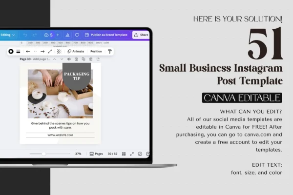 Small Business Instagram Post Template Feature Images 2 Small business canva editable instagram template - image 2
