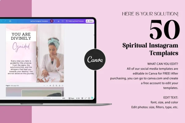Spiritual Instagram Templates Feature Images 2 Spiritual instagram canva post editable templates - image 2