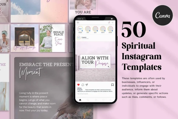 Spiritual Instagram Templates Feature Images 8 Spiritual instagram canva post editable templates - image 6