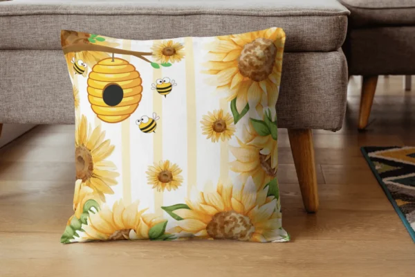 Sunflower Honey Bee Digital Paper Feature Images 3 Seamless sunflower honey bee digital paper - image 3