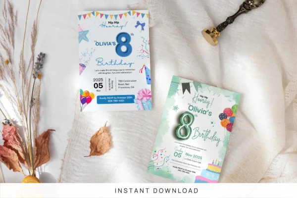 8Th Birthday Invitation Template It 63 Feature Images 1 8th birthday invitation canva template - image 2