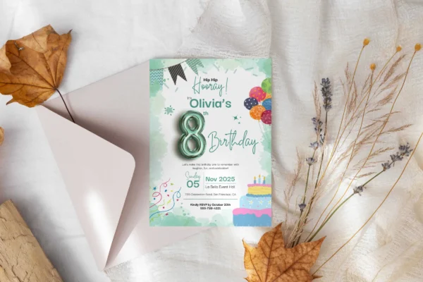 8Th Birthday Invitation Template It 63 Feature Images 2 8th birthday invitation canva template - image 3