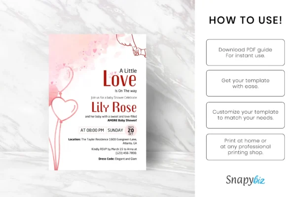 Amore Baby Shower Invitation Template It 42 Feature Images 5 Editable canva baby shower invitation card template - image 5