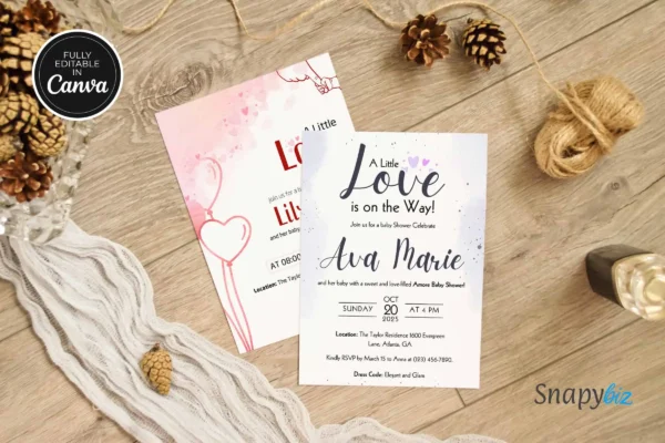 Amore Baby Shower Invitation Template It 42 Feature Images 7 Editable canva baby shower invitation card template - image 7