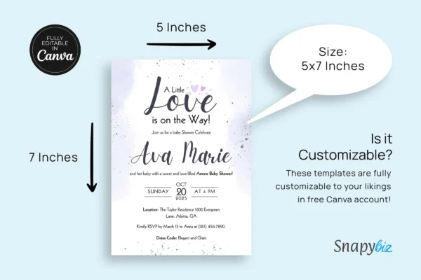 Amore Baby Shower Invitation Template It 42 Feature Images 8 Editable canva baby shower invitation card template - image 8