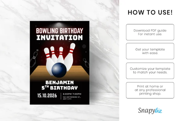 Bowling Birthday Invitation 1T 80 Feature Images 5 Editable bowling birthday invitation canva template - image 7