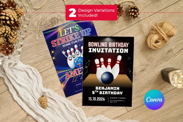 Bowling Birthday Invitation 1T 80 Feature Images 7 Editable bowling birthday invitation canva template - image 5