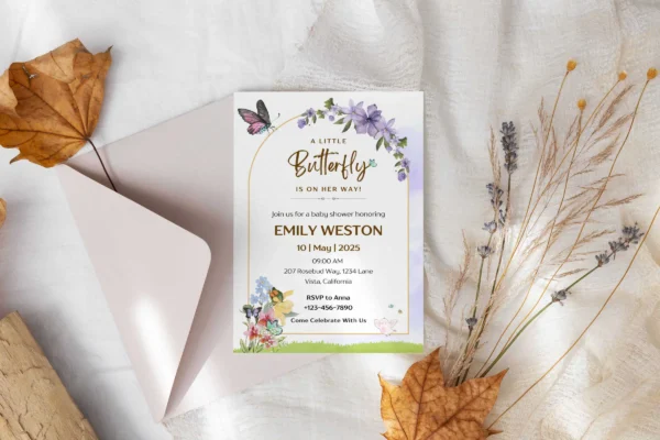 Butterfly Baby Shower Invitation It 35 Feature Images 2 Editable butterfly baby shower invitation card template - image 2