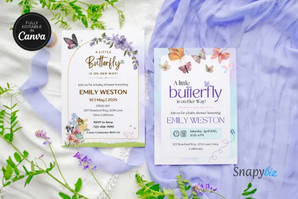 Butterfly Baby Shower Invitation It 35 Feature Images 4 Editable butterfly baby shower invitation card template - image 4