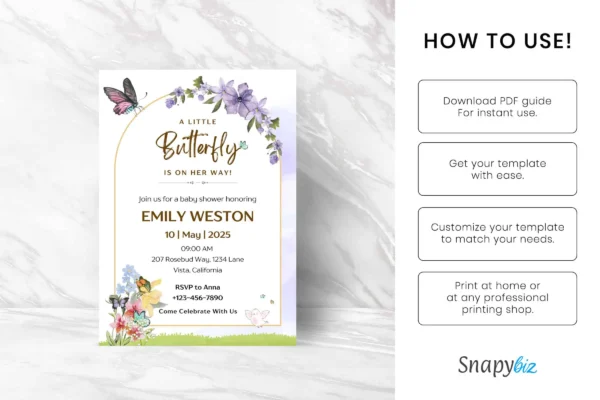 Butterfly Baby Shower Invitation It 35 Feature Images 5 Editable butterfly baby shower invitation card template - image 5