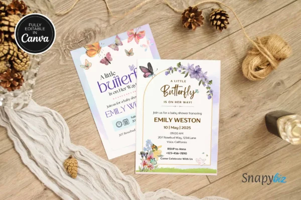 Butterfly Baby Shower Invitation It 35 Feature Images 7 Editable butterfly baby shower invitation card template - image 7