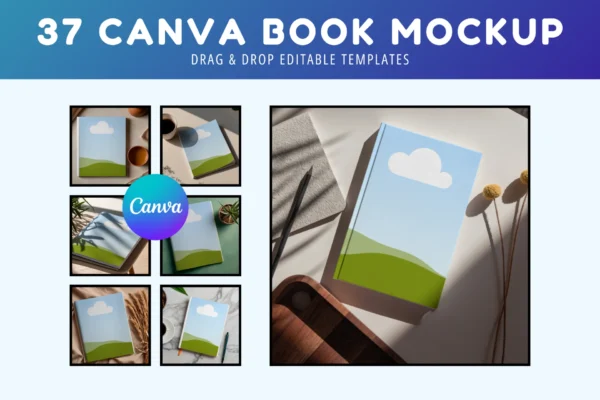 Canva editable book mockup templates bundle - image 6