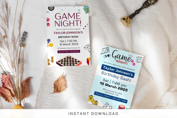 Digital Game Night Birthday Invitation It 22 Feature Images 1 Digital game night birthday invitation canva template - image 3