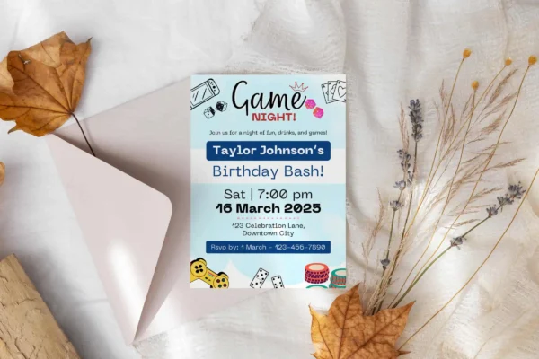 Digital Game Night Birthday Invitation It 22 Feature Images 2 1 Digital game night birthday invitation canva template - image 4