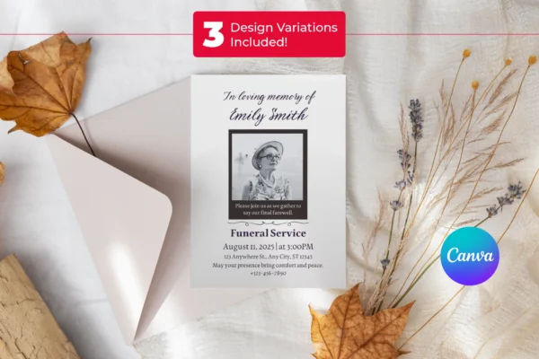 Funeral Invitation Template 1T 81 Feature Images 2 Editable funeral invitation canva template - image 2