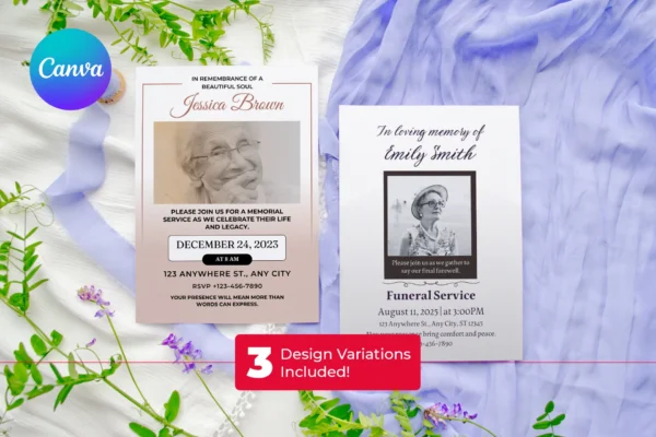 Funeral Invitation Template 1T 81 Feature Images 4 Editable funeral invitation canva template - image 3