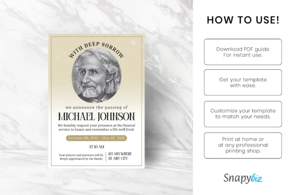 Funeral Invitation Template 1T 81 Feature Images 5 Editable funeral invitation canva template - image 6