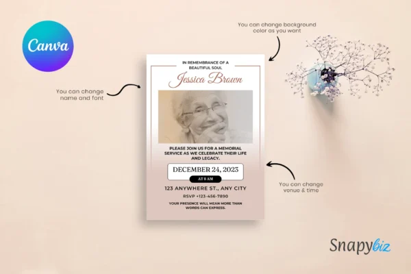 Funeral Invitation Template 1T 81 Feature Images 6 Editable funeral invitation canva template - image 7