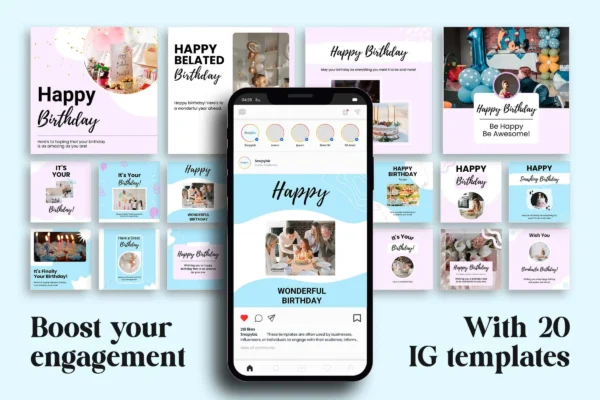 Happy Birthday Instagram Template Fb 133 Feature Images 3 Free happy birthday instagram canva post template - image 3