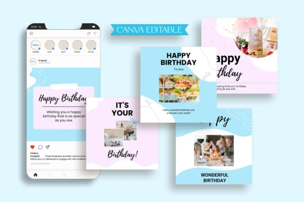 Happy Birthday Instagram Template Fb 133 Feature Images 7 Free happy birthday instagram canva post template - image 7