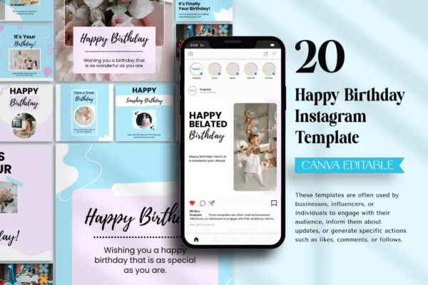 Happy Birthday Instagram Template Fb 133 Feature Images 8 Free happy birthday instagram canva post template - image 8