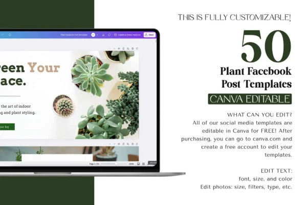 Plant Facebook Post Templates Feature Images 2 Editable plant facebook canva post templates for marketing - image 2