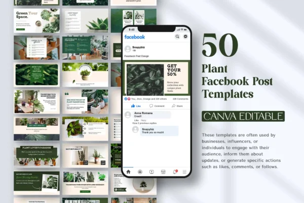 Plant Facebook Post Templates Feature Images 8 Editable plant facebook canva post templates for marketing - image 8